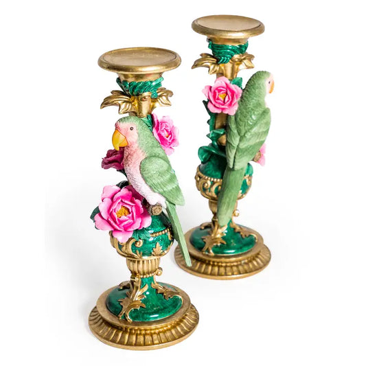 Pair of Ornate Parrot Candle Holders