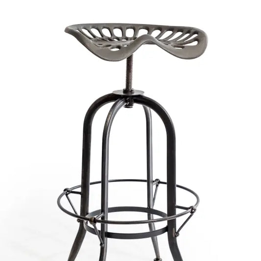 Industrial "Tractor-Seat" Style Adjustable Bar Stool - 73cm