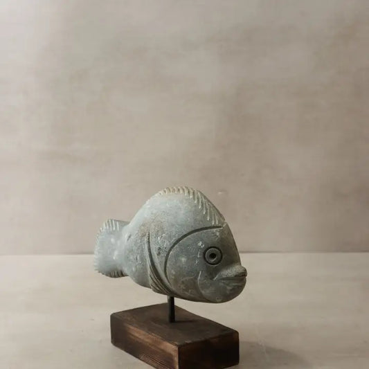 Stone Fish Sculpture - 25cm