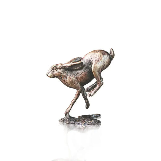 Butler & Peach Miniature Bronze Hare Running  - 3.5cm
