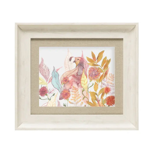 Quail Framed Print Birch - 33.6x38.6cm