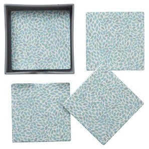 Aqua Mosaic Ceramic Coasters - SET of 4