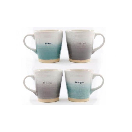 Glazed Stoneware Glazed Mugs - Sentiment
