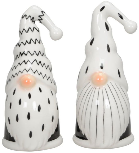 Ceramic Gonk Ornaments - Black/White - 2 Sizes