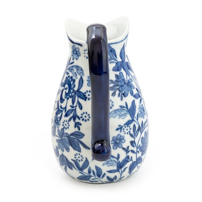 Blue and White Ceramic Floral Jug/Vase 21.5cm