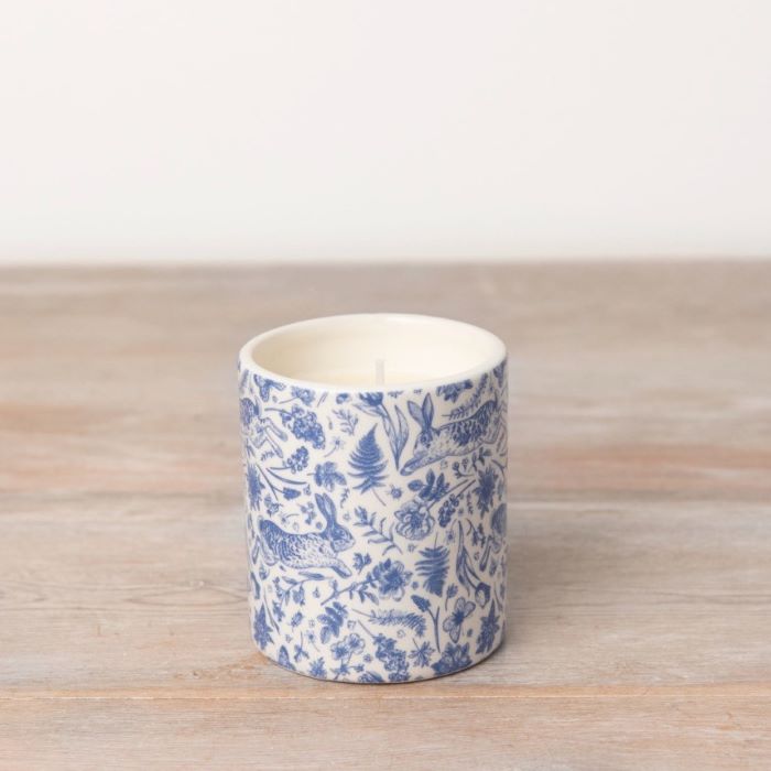 Ceramic Blue Hare Scented Candle