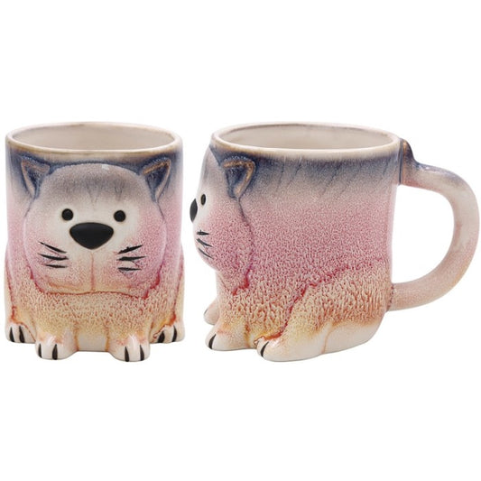 Pink Ceramic Cat Mug