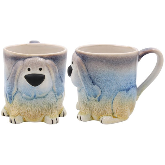 Blue Ceramic Dog Mug