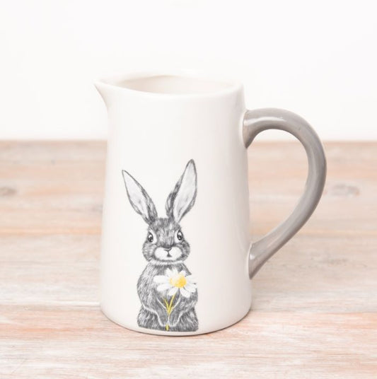 Ceramic Grey Bunny Jug/Vase 15cm