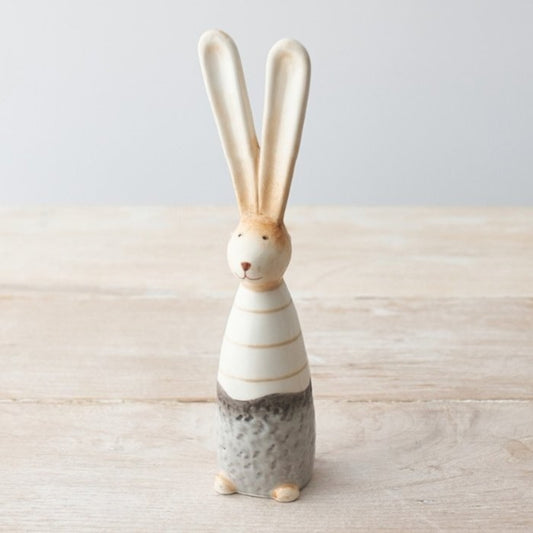 Ceramic Tall Eared Bunny Ornament 19cm