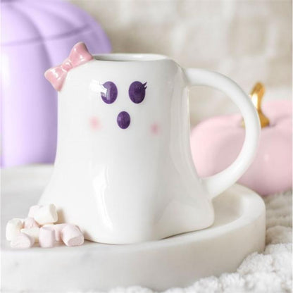Miss Boo Ghost Shaped Mug with Bow - 440ML