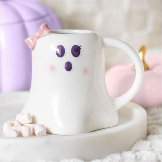 Miss Boo Ghost Shaped Mug with Bow - 440ML