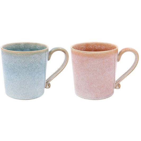Pastel Curved Handle Reactive Glazed Fine China Mugs | Elements Reactive Mugs