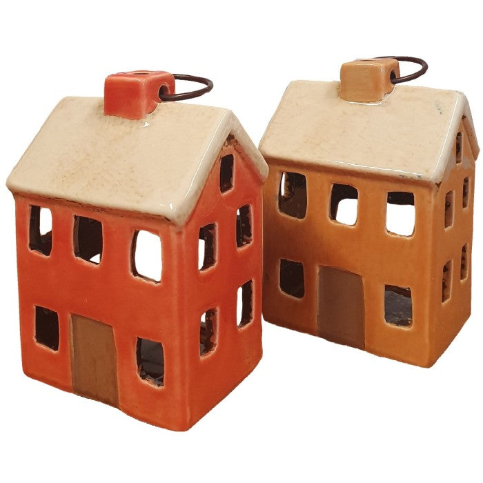 Ceramic House Tealight Holders - 11cm