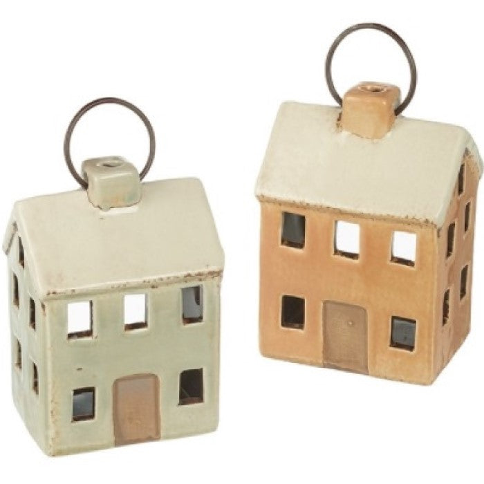 Ceramic House Tealight Holders - 11cm