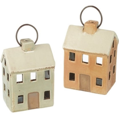 Ceramic House Tealight Holders - 11cm