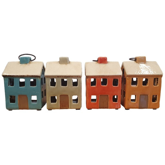 Ceramic House Tealight Holders - 11cm