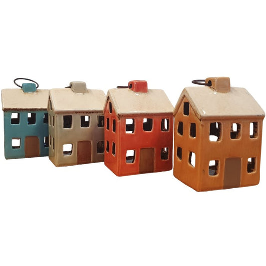 Ceramic House Tealight Holders - 11cm