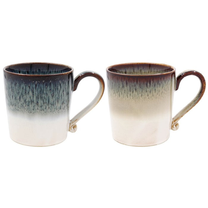 Curved Handle Reactive Glazed Fine China Mugs | Elements Reactive Mugs