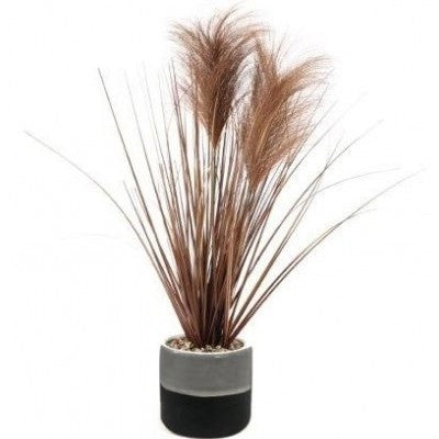 Two Toned Natural Dried Grass Stoneware Pot 40cm