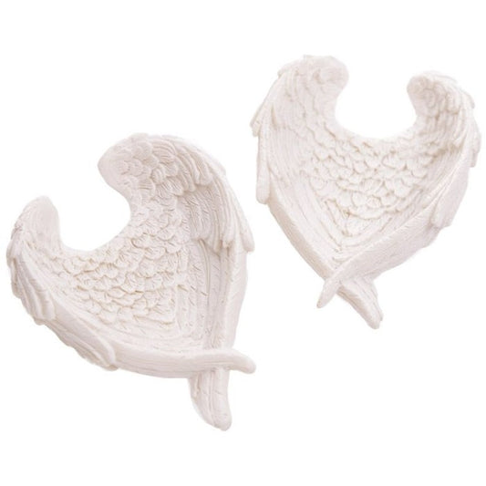 White Angel Wing Tealight Holder - 7.5cm