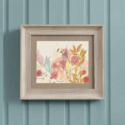 Quail Framed Print Birch - 33.6x38.6cm
