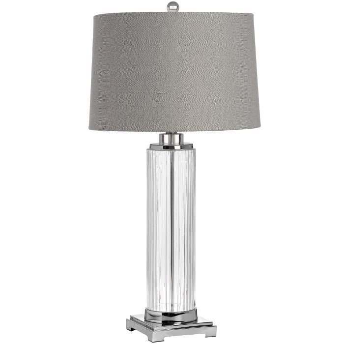 Chrome Silver Glass Tube Table Lamp - 81cm
