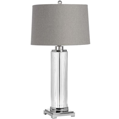 Chrome Silver Glass Tube Table Lamp - 81cm