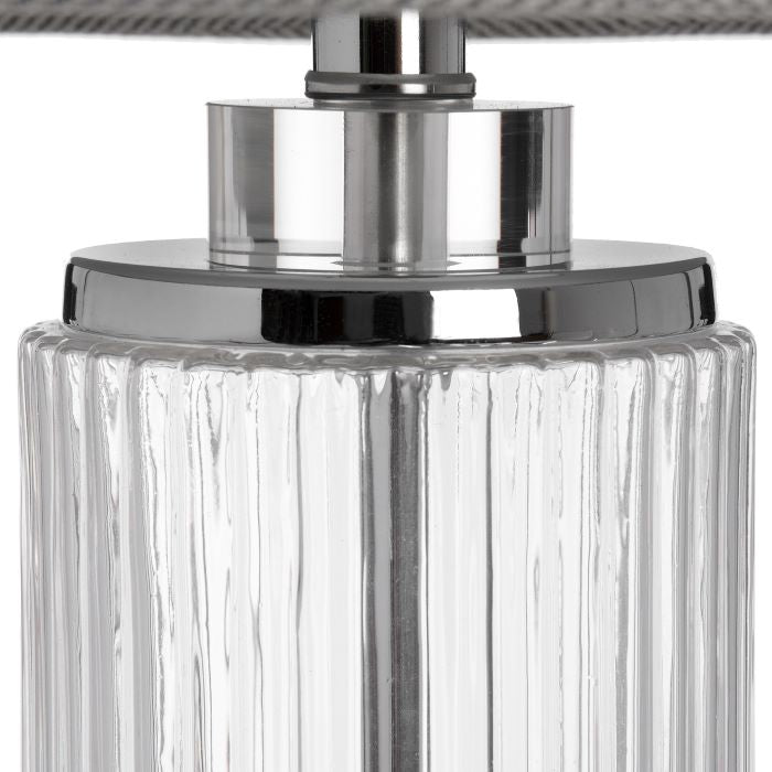 Chrome Silver Glass Tube Table Lamp - 81cm