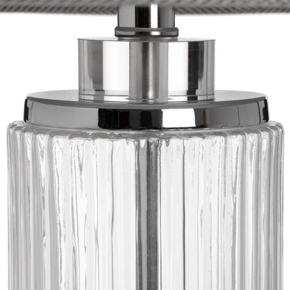 Chrome Silver Glass Tube Table Lamp - 81cm