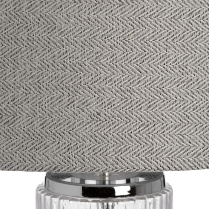 Chrome Silver Glass Tube Table Lamp - 81cm