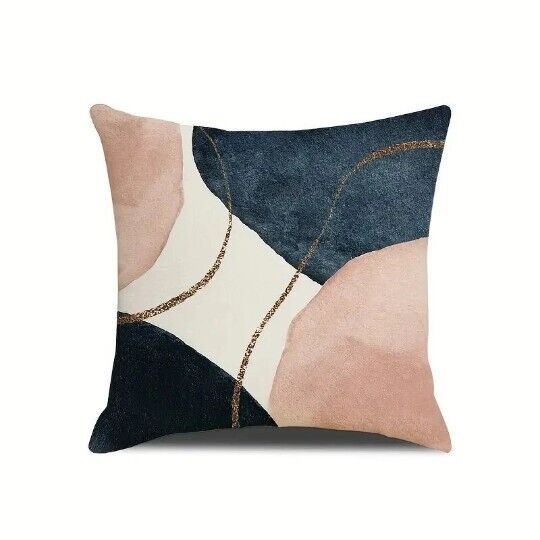 Abstract Cushion Cover 18" Linen Blend