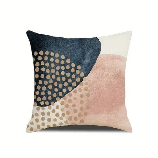 Abstract Cushion Cover 18" Linen Blend