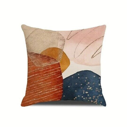 Abstract Cushion Cover 18" Linen Blend