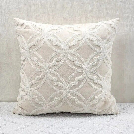 Lattice Pattern Cushion Cover 18" Cotton
