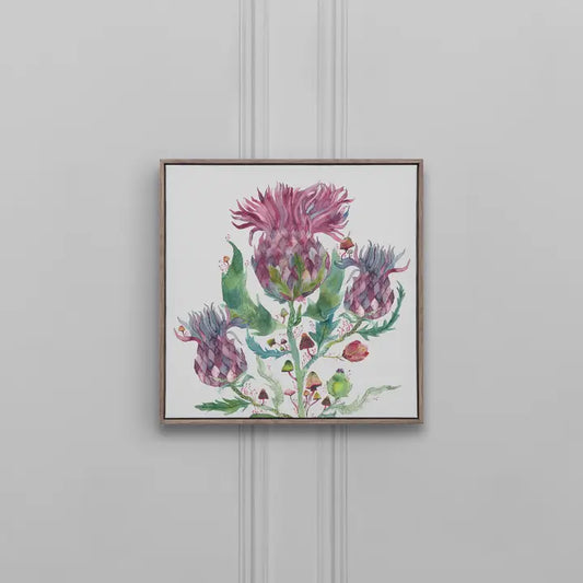 Fairytale Bristles Framed Canvas Stone - 70x70cm