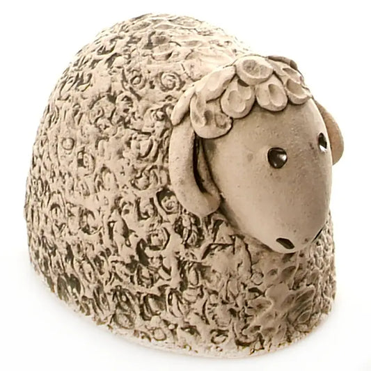 Handmade Wolly Ram Ceramic Figurine in Natural - 12cm
