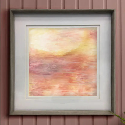 Tulla Framed Print Nut/Saffron - 81x81cm