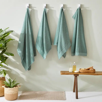 Textured Weave Bath Sheet Smoke Green - 100% Cotton