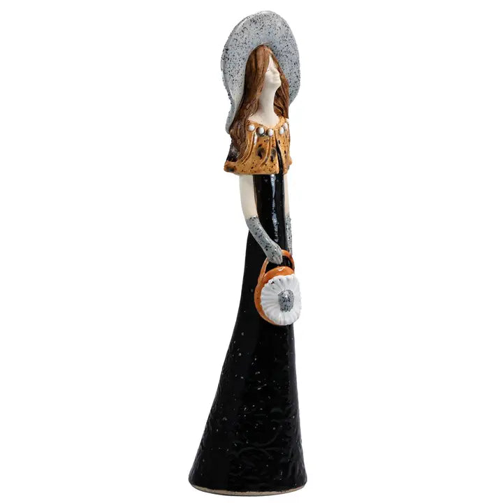 Fashionista Ceramic Figurine in Black - 35cm