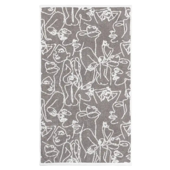 Everybody Abstract Jacquard Hand Towel Grey - 100% Cotton
