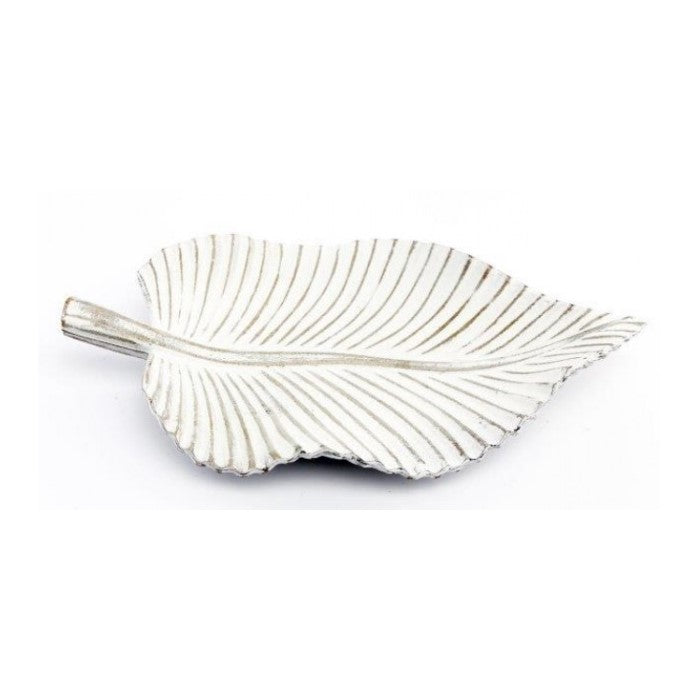 White Leaf Tray - 35.5cm