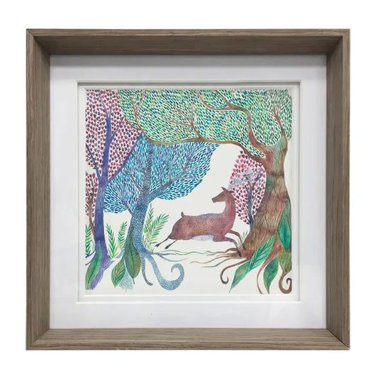 Willow Woods Framed Print Nut - 47x47cm
