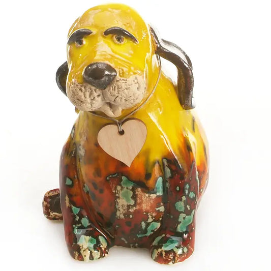 Puppy Dog Ceramic Figurine in Multi-Coloured - 16cm