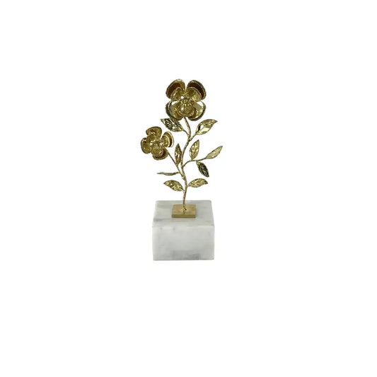 Bright Gold Flower Sculpture - 27.9cm