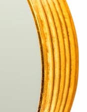 Gold Leaf Ribbed Cylinder Mirror 30cm