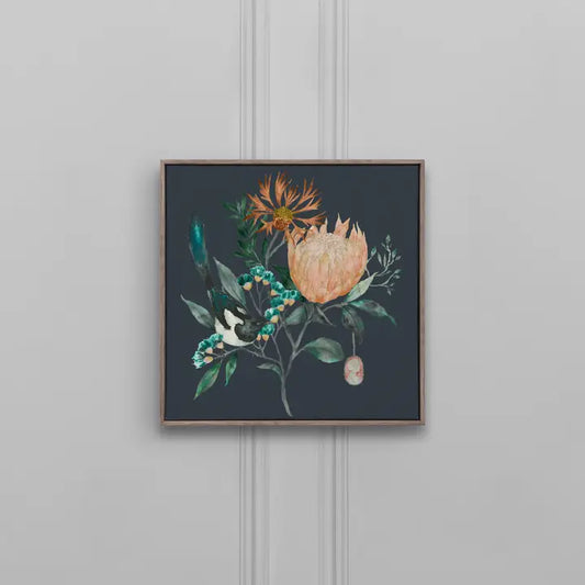 Fortazela Sapphire Framed Canvas Stone - 49x49cm