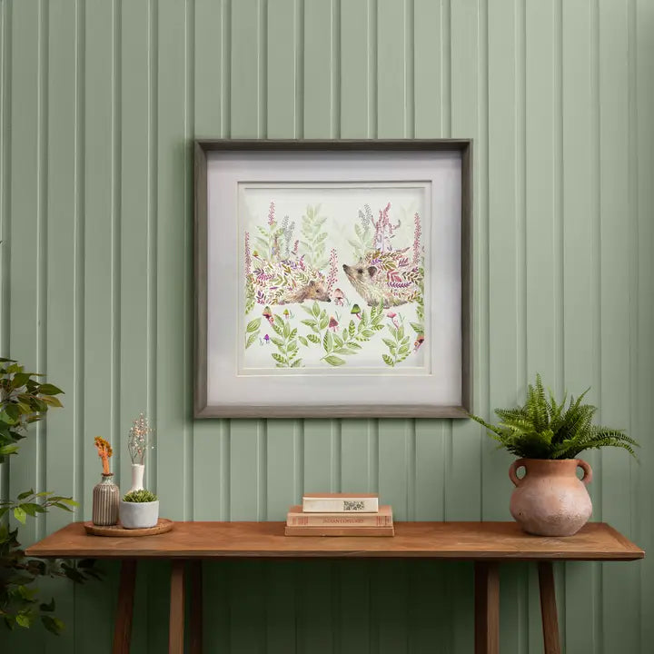 Buttons & Ginger Framed Print Nut/Ginger Linen - 81x81cm