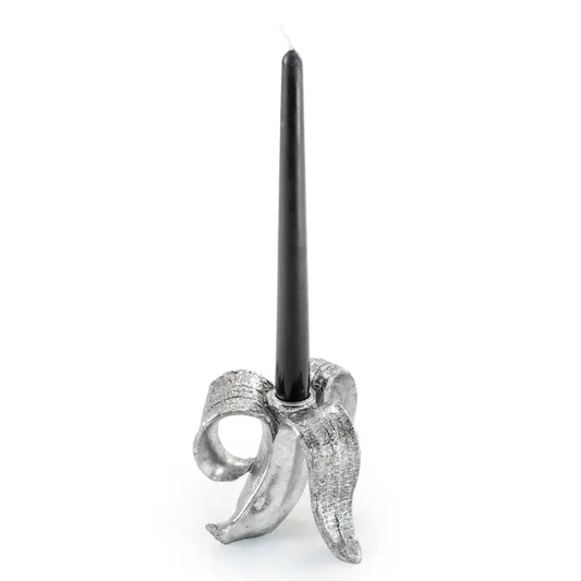 Peeled Antique Silver Glam Banana Candle Holder
