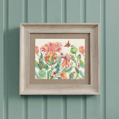 Enchanting Thistle Framed Print Marigold - 33.6x38.6cm